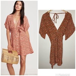 Faithfull the Brand St. Lucia Dress in Blossom Village Pink Floral Back Cut Out